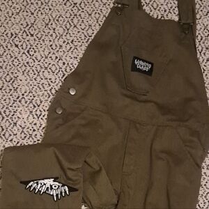 Lurking Class Olive Green Overalls Size Small